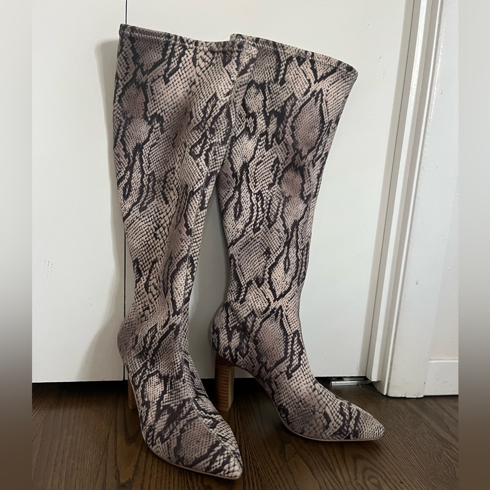 NEW without box, Charles by Charles David, snake print tall boot 7.5